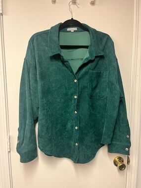 Wishlist Apparel Forest Green Corduroy Button-Up